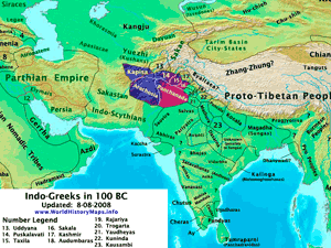 Indo-Greek Kingdoms in 100 BC